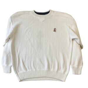 Woods & Gray Men Sweatshirt Size L White Crest Embroidery Long Sleeve Crew Neck